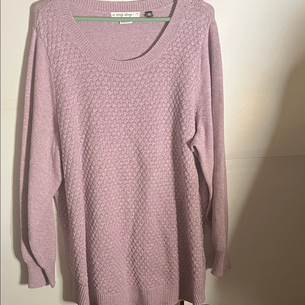 😄Pink Textured Sweater plus size in every story 3X